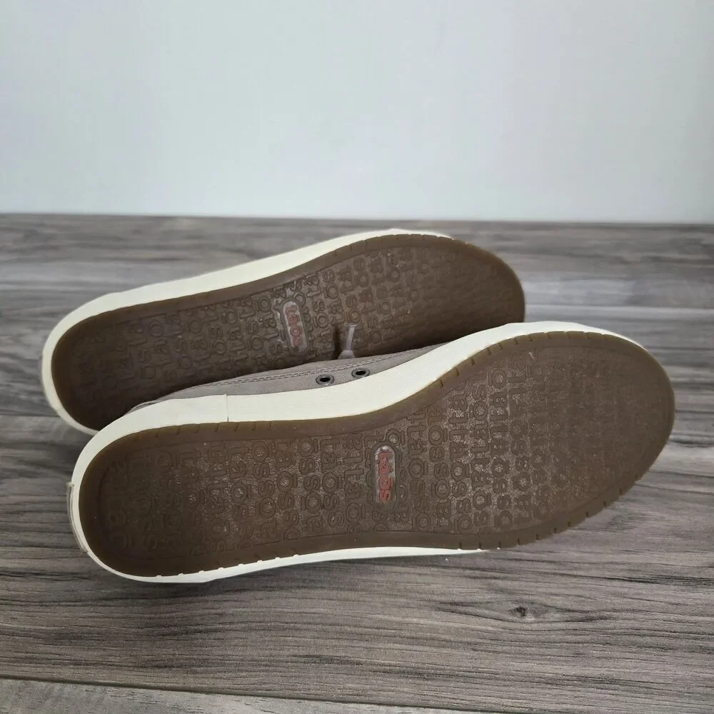Taos Moc Star 2 Women's Sneakers Taupe Canvas Low Top Lace Up 9 Comfort Shoes